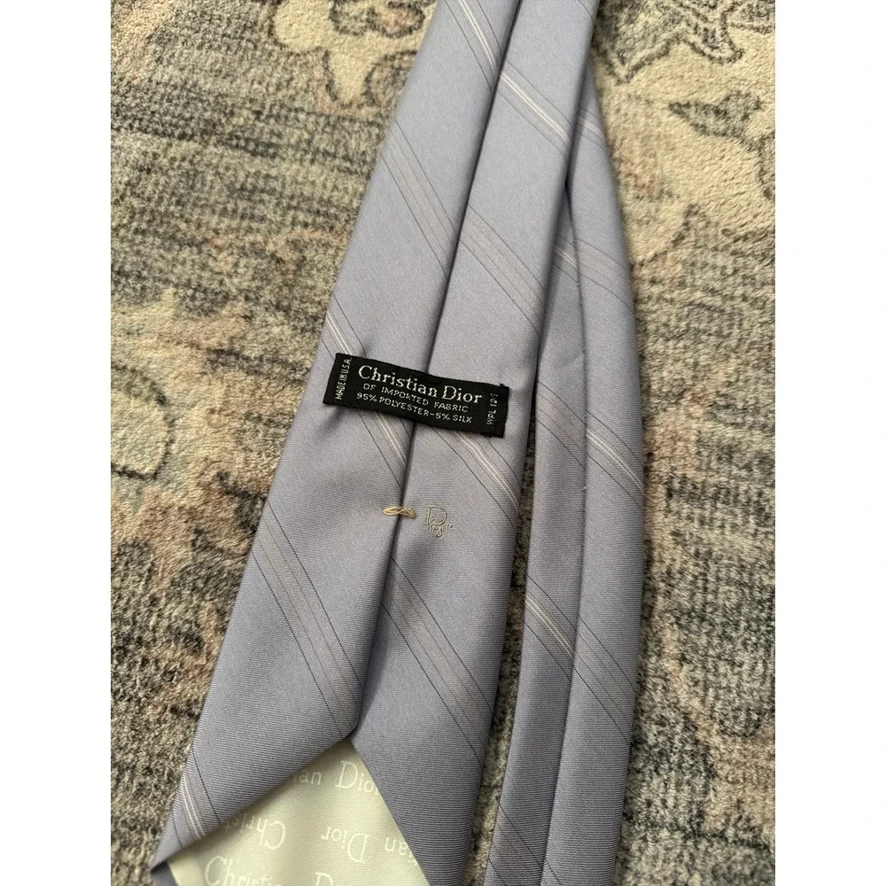 Dior Men's Silk Blend Blue Striped Tie
